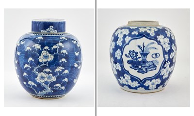 Lot 227 - Two Chinese Blue and White Porcelain Ginger Jars