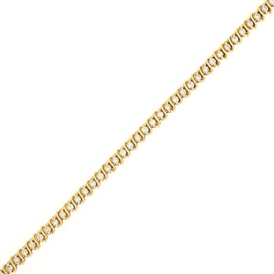 Lot 2134 - Gold and Diamond Bracelet