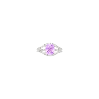 Lot 135 - White Gold, Pink Sapphire and Diamond Ring