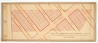 Lot 93 - 1824 map of Greenwich Village with attractive pink coloring