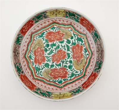 Lot 216 - A Chinese Wucai Porcelain Dish