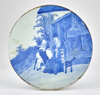 Lot 262 - A Chinese Circular Blue and White Porcelain Plaque