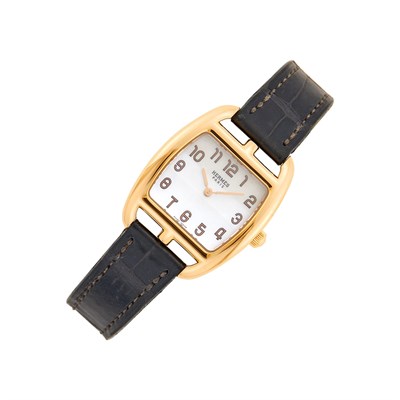 Lot 15 - Hermès Paris Rose Gold and Mother-of-Pearl 'Cape Cod' Wristwatch