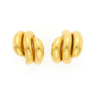 Lot 1067 - Tiffany & Co. Pair of Gold Earclips