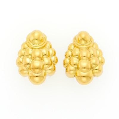 Lot 1076 - Tiffany & Co. Pair of Gold Earclips