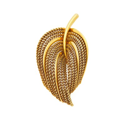 Lot 1160 - Tiffany & Co. Gold Leaf Brooch