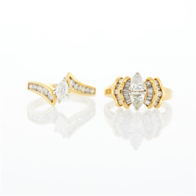 Lot 1269 - Two Gold and Diamond Rings