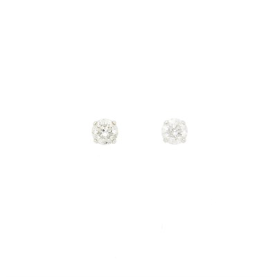 Lot 1104 - Pair of White Gold and Diamond Stud Earrings