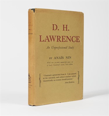 Lot 133 - NIN, ANAIS D.H. Lawrence: An Unprofessional...
