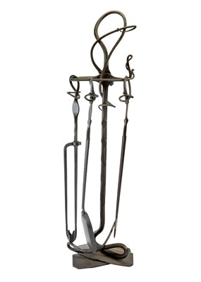 Lot 146 - Set of Albert Paley Forged Steel Fire Tools and Stand