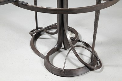 Lot 143 - Albert Paley Forged Steel and Slate Dining Table