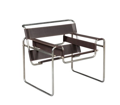 Lot 533 - Marcel Breuer Leather and Tubular Steel Wassily Armchair