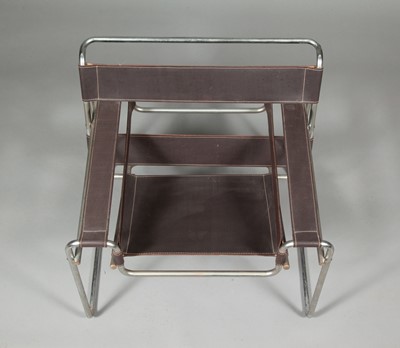 Lot 533 - Marcel Breuer Leather and Tubular Steel Wassily Armchair