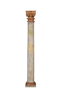 Lot 91 - Parcel-Gilt and Painted Wood Column