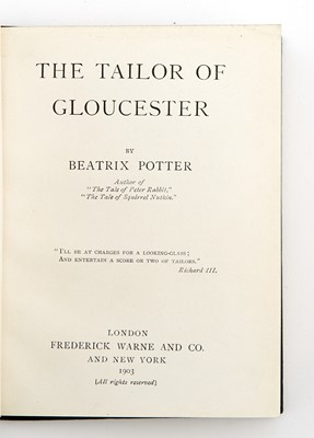 Lot 109 - BEATRIX POTTER. The Tailor of Gloucester.
