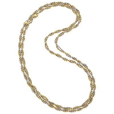 Lot 55 - Buccellati Pair of Two-Color Braided Gold Chain Necklaces