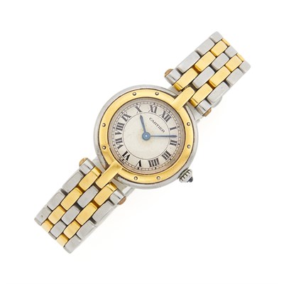 Lot 1019 - Cartier Stainless Steel and Gold 'Panthère Vendome' Wristwatch