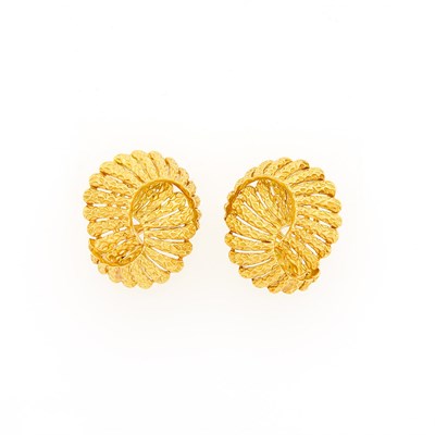 Lot 1027 - Tiffany & Co. Pair of Gold Earclips