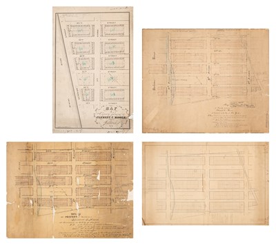 Lot 61 - A rare printed map and three manuscript surveys of Clement C. Moore's estate in NYC's Chelsea