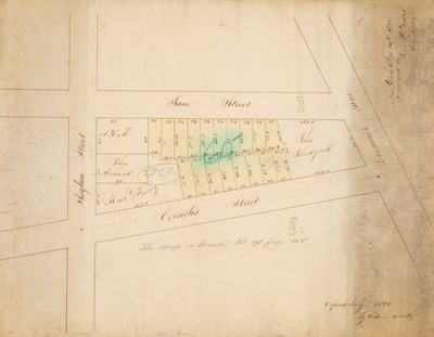 Lot 60 - An 1825 survey map showing property between Jane and West 12th Streets in the West Village