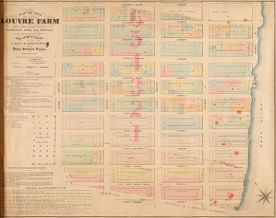 Lot 60 - Holmes' property map of the eastern part of Lenox Hill, previously the  Louvre Farm