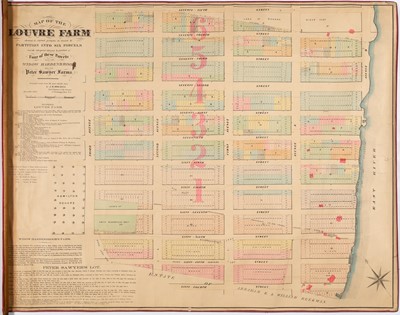 Lot 60 - Holmes' property map of the eastern part of Lenox Hill, previously the  Louvre Farm
