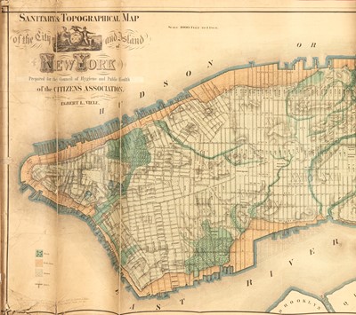 Lot 103 - Viele's map of the underground waterways of New York City