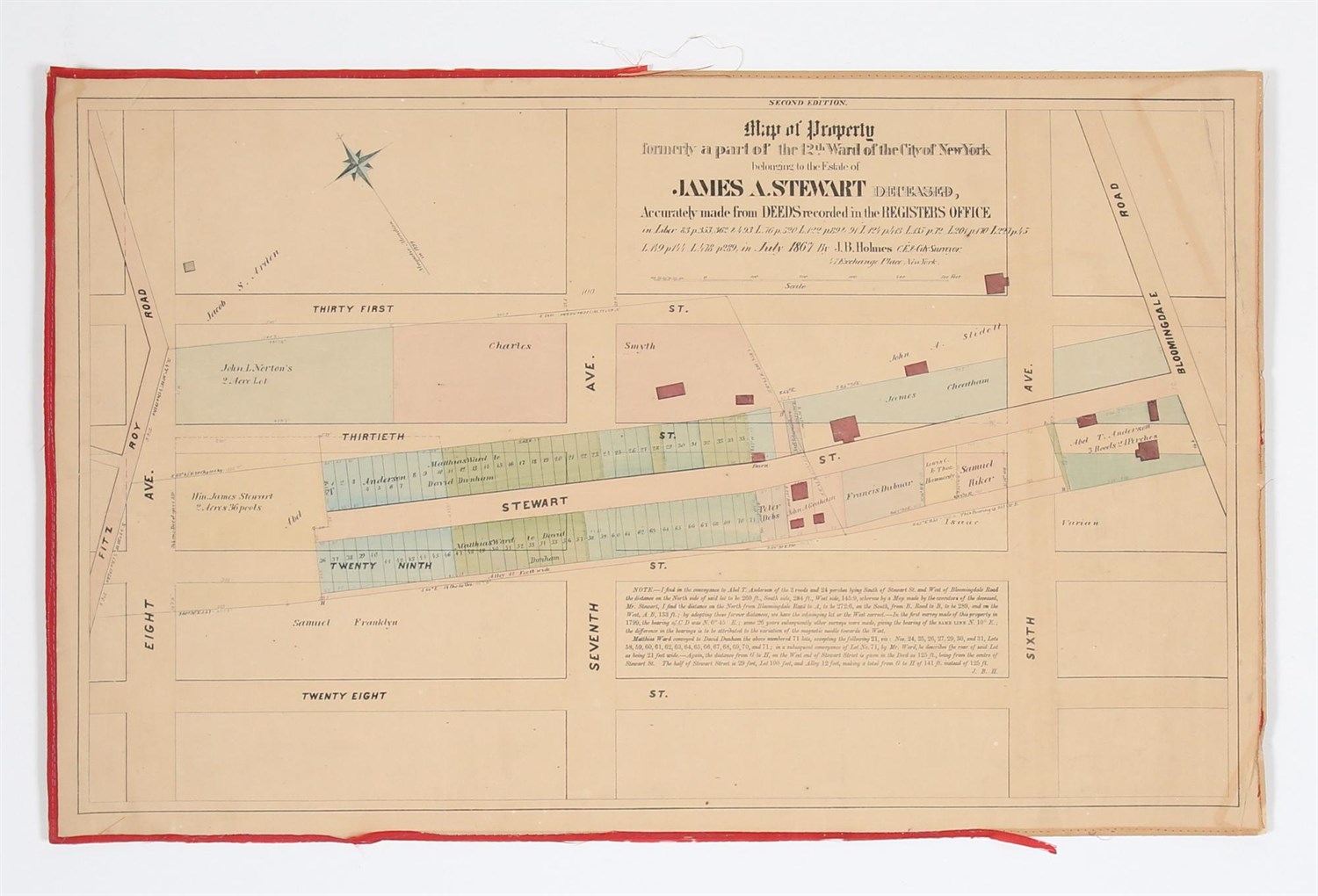 Lot 70 - An 1887 map of James A. Stewart's property in Chelsea