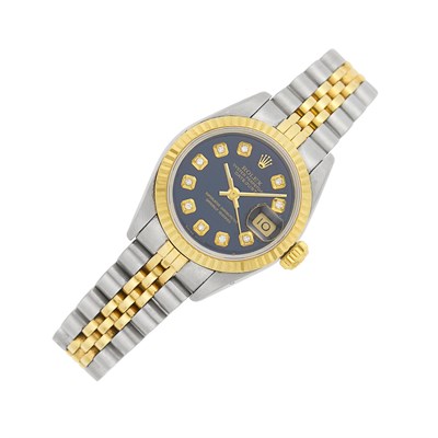 Lot 54 - Rolex Stainless Steel, Gold and Diamond 'Datejust' Wristwatch, Ref. 69173