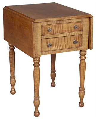 Lot 206 - American Maple Drop-Leaf Work Table 19th...