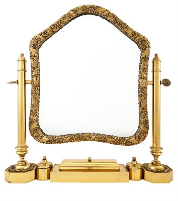 Lot 278 - Gilt-Metal Dressing Mirror Height 25 inches,...