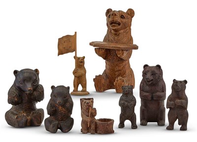 Lot 201 - Group of Black Forest Carved Wood Figures of...