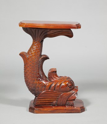 Lot 71 - Venetian Carved Mahogany Dolphin-Form Occasional Table
