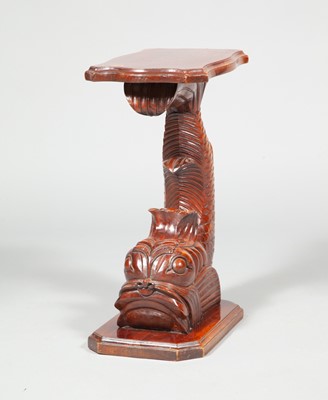 Lot 71 - Venetian Carved Mahogany Dolphin-Form Occasional Table