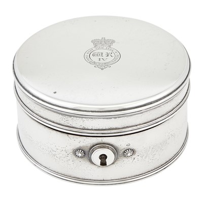 Lot 187 - William IV Sterling Silver Box with Royal Monogram and Garter Motto