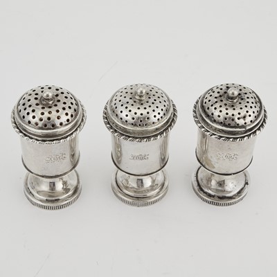 Lot 191 - Three Indian Colonial Silver Casters