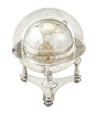 Lot 157 - Bulgari Sterling  and Parcel-Gilt Silver Terrestrial Globe-on-Stand