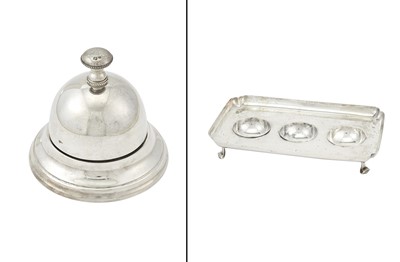 Lot 176 - George V Sterling Silver Table Bell and an Edward VIII Sterling Silver Inkwell