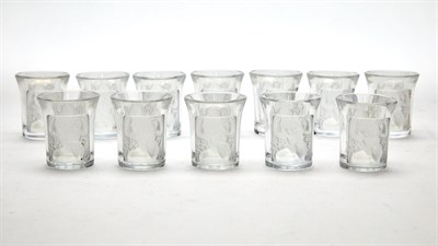 Lot 374 - Twelve Lalique Glass Cordial Glasses Each...