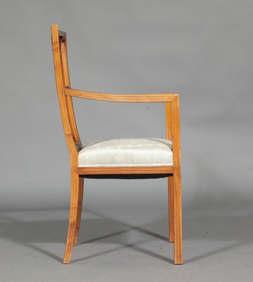 Lot 5024 - Bette Midler: Pair of Art Nouveau Style Upholstered Fruitwood Open Armchairs
