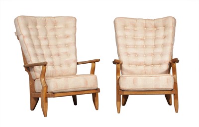 Lot 5033 - Bette Midler: Pair of Upholstered Oak Armchairs