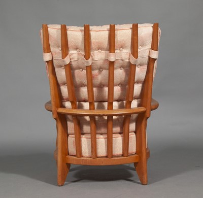 Lot 5033 - Bette Midler: Pair of Guillerme and Chambron Style Upholstered Oak Armchairs