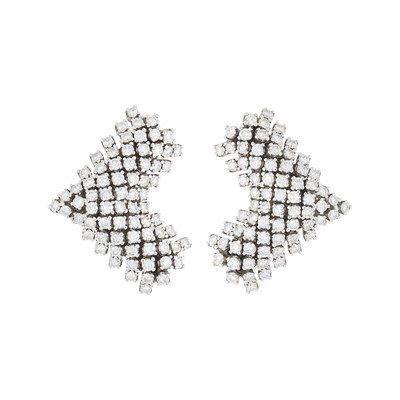 Lot 96 - Pair of White Gold and Diamond Earrings