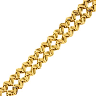 Lot 71 - Wide Two Row Gold Link Bracelet