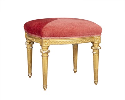Lot 149 - Louis XVI Style Upholstered Giltwood Stool