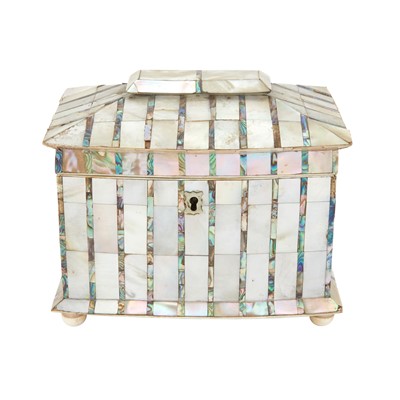 Lot 156 - Continental Mother-of-Pearl and Abalone Tea Caddy