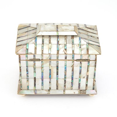 Lot 156 - Continental Mother-of-Pearl and Abalone Tea Caddy