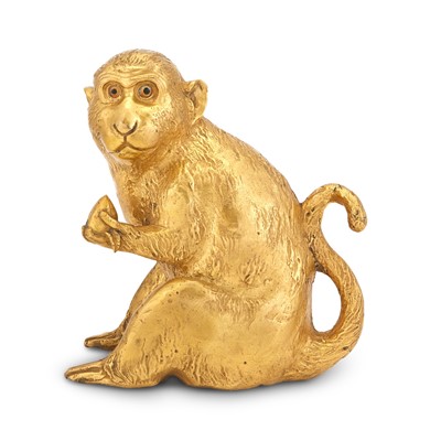 Lot 105 - Gilt-Metal Figure of a Monkey