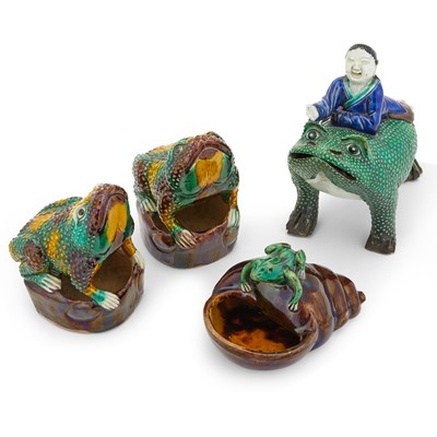 Lot 638 - A Group of Four Chinese Sancai Glazed Ceramic Figures