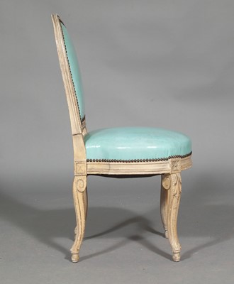 Lot 116 - Set of Four Louis XVI Style Upholstered and Painted Wood Side Chairs